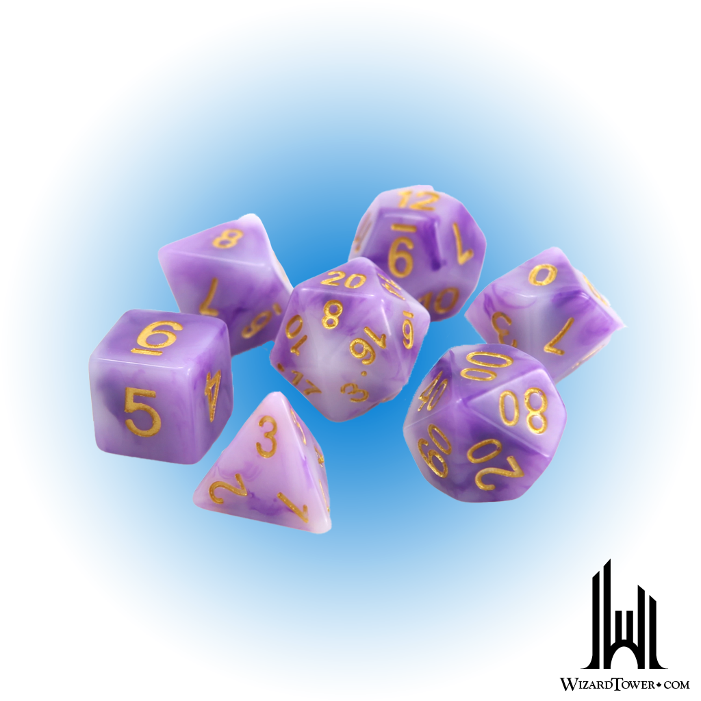 Poly RPG Set - Amethyst with Gold